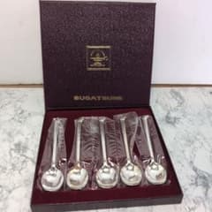 銀製 スプーン5本セット 70ｇ SUGATSUNE 銀仕上げ スプーン5本セット - メルカリ