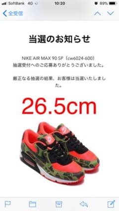 アトモス×ナイキ エアマックス90 "リバースダックカモ"  26.5cmのサムネイル