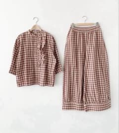 上下2点セット サマンサモスモス 裾切替ギャザーパンツとブラウス