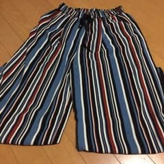 ワイドパンツ ストライプ ガウチョパンツのサムネイル