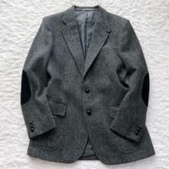 美品　Lサイズ　バーバリー エルボーパッチ ツイード　テーラードジャケット 美品 Lサイズ バーバリー エルボーパッチ ツイード テーラード
