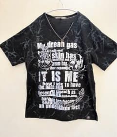半袖Tシャツ Y2Kグランジ スカル 英字 Vネック ギャル お兄系のサムネイル