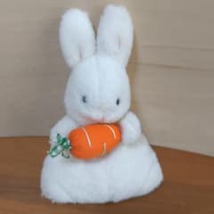 ぬいぐるみ セキグチ 昭和レトロ 当時物 ニンジンうさぎ 白うさぎ