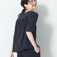 専用 美品 38 レースコンビ ジョーゼット  バックレース ブラウスのサムネイル