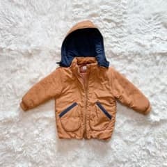 ナルミヤ 100cm 中綿コート 男の子 オレンジ フード付きのサムネイル