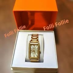 Folli Follieレディース ゴールド腕時計 ストーン装飾