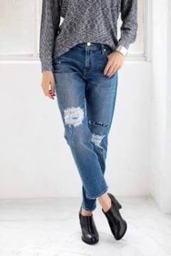 AZUL by moussy リペアテーパードデニムのサムネイル