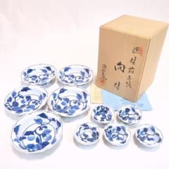 美品 源右衛門窯 染付茄子絵 盛鉢・小鉢 5客 有田焼 木箱 中皿 - メルカリ