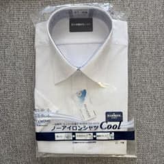【新品】メンズ L(41)ノーアイロン半袖ワイシャツ 白のサムネイル