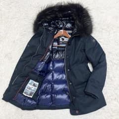 ケープホーン ダウンジャケット 42 濃紺 2way ラクーンファー 極暖 肉 