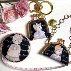 ジョリーフルール　ミニがまキーホルダー ジョリーフルール 猫 ミニ がま口 チャームセット - メルカリ