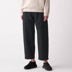 【MUJI Labo】綿混撥水ワイドイージークロップドパンツ M 黒のサムネイル