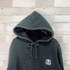 ステューシー STUSSY パーカー フード付き 刺繍 ゆるだぼ   L 古着のサムネイル
