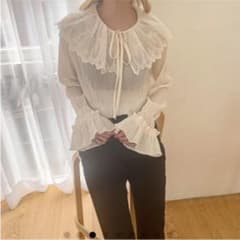 nugu big collar chiffon blouseのサムネイル