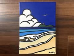 油絵　原画　海の絵　湘南　サムホール　インテリアアート　風景画　KUROのサムネイル