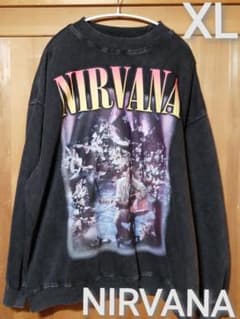 NIRVANA L スウェット ヴィンテージ加工 両面ビックプリント - メルカリ