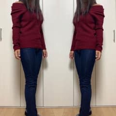 ニット赤 肩出しのサムネイル