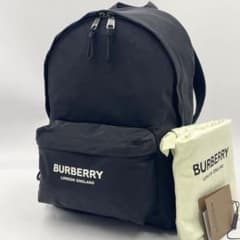 【極美品】BURBERRY ジェット ロゴプリント ナイロン バックパック 黒 極美品】BURBERRY ジェット ロゴプリント ナイロン バックパック 黒