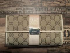 GUCCI GGキャンバス 二つ折り財布 ベージュ/ホワイトのサムネイル