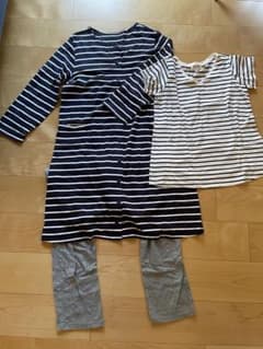 マタニティパジャマL,授乳TシャツM、長袖,半袖,ボーダーのサムネイル