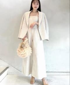 SNIDEL ヘリンボーンリネンジャケット アイボリー サイズ0 美品のサムネイル