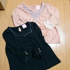 アクシーズファム キッズ 110 120 カットソー2枚set 100メゾ ジルのサムネイル