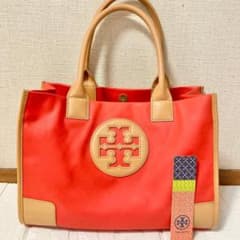 TORY BURCHトリーバーチミニ エラ トートバッグ オレンジ系 A4収納可