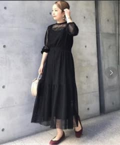 【まかろん様専用】cheek  総レース　ティアードワンピースのサムネイル