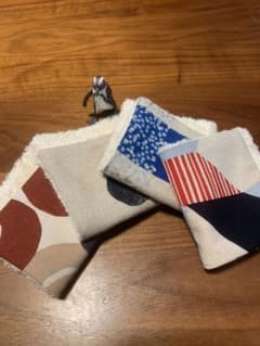 ハンドメイド　ハーフハンカチ　タオルハンカチ　４枚セット　オーガニックのサムネイル