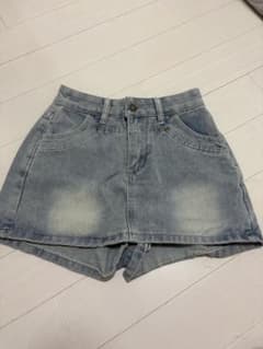 デニム ショートパンツ キュロット ライトブルーのサムネイル