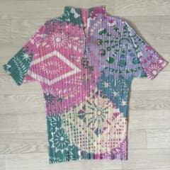 極美品 サイズ4 プリーツプリーズ イッセイミヤケ 総柄 プリーツ