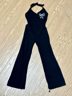 Chacott ジュニアリボン柄ジャンプスーツ 黒のサムネイル