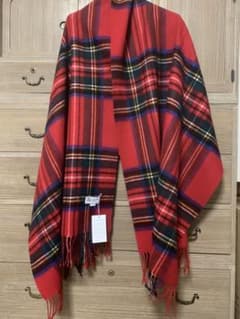 新品ジョンストンズストール大判 カシミアレッドスチュワート