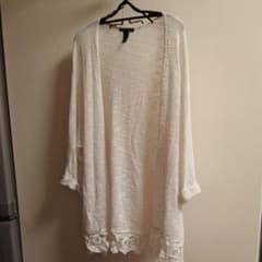 ロングカーディガン　forever 21 オフホワイトのサムネイル