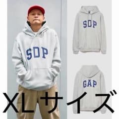 GAP x スチャダラパー アーチロゴ フード付パーカー グレー XLサイズ GAP x スチャダラパー アーチロゴ フード付パーカー グレー XLサイズ
