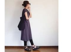 カットソーワンピース　黒のサムネイル