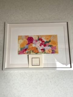 新品額入ジクレー　限定版画　直筆サイン、ED、証明書有　ジニー・キム　白い花 新品額入り版画 Jeannie Kimm 直筆サイン ED 証明書有 インテリア