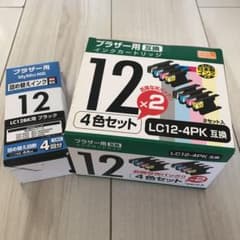 ブラザー用インクカートリッジ　LC12 4色セット×2、詰め替えインク黒のサムネイル