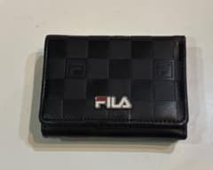 FILA ブラック チェック柄 三つ折り財布のサムネイル