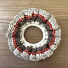 ハンドメイド ボリュームたっぷり♩手編みシュシュ ヘアアクセサリー かぎ編み