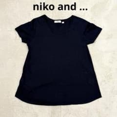 【美品】niko and…　Tシャツ　カットソー　半袖　ネイビー　サイズ3のサムネイル
