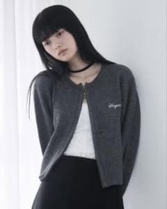 smyeon ダブルジップニット グレー - メルカリ