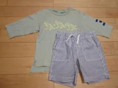 キッズ hakka kids 恐竜Tシャツ ストライプパンツ 2点セットのサムネイル