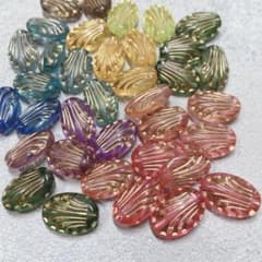 シェル型 ビーズ 12mm×17mm ミックスカラー ハンドメイド素材のサムネイル