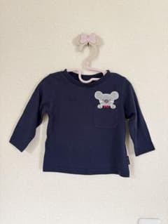 COMME CA ISM コアラポケット 長袖Tシャツ ネイビー 80のサムネイル