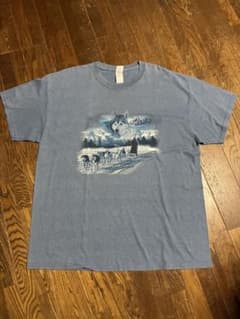 GILDAN ギルダン アラスカ 犬ぞり プリントTシャツ