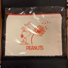 PEANUTS スヌーピー コットン調ポーチ オレンジのサムネイル