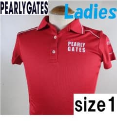 PEARLY GATES レディース 半袖 ポロシャツ レッド サイズ1 夏用 - メルカリ