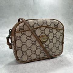 ✨美品✨GUCCI GG ショルダーバッグ ブラウン ベージュ ロゴ レザー