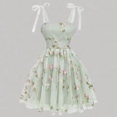 SHEIN MODレディース 花柄刺繍 メッシュ シアー　キャミドレスのサムネイル